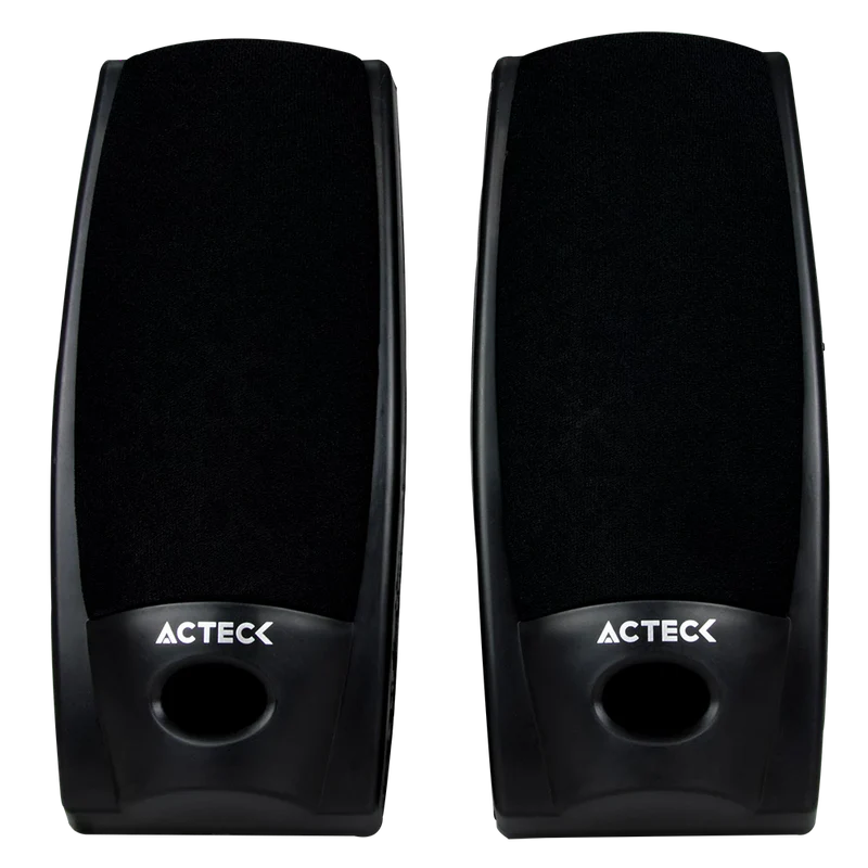Bocinas Acteck Ax-2500 / Alambrica / Conector 3.5 Mm / Sonido Estereo 2.0 / 3 W / Negro / Aubo-014