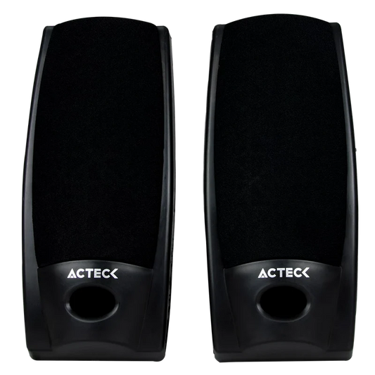 Bocinas Acteck Ax-2500 / Alambrica / Conector 3.5 Mm / Sonido Estereo 2.0 / 3 W / Negro / Aubo-014