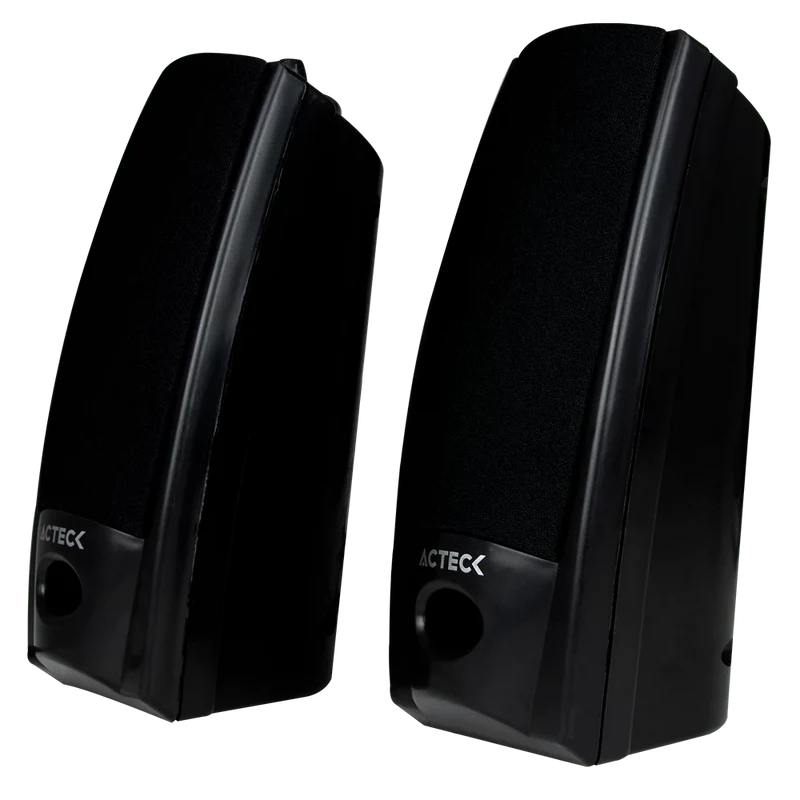 Bocinas Acteck Ax-2500 / Alambrica / Conector 3.5 Mm / Sonido Estereo 2.0 / 3 W / Negro / Aubo-014