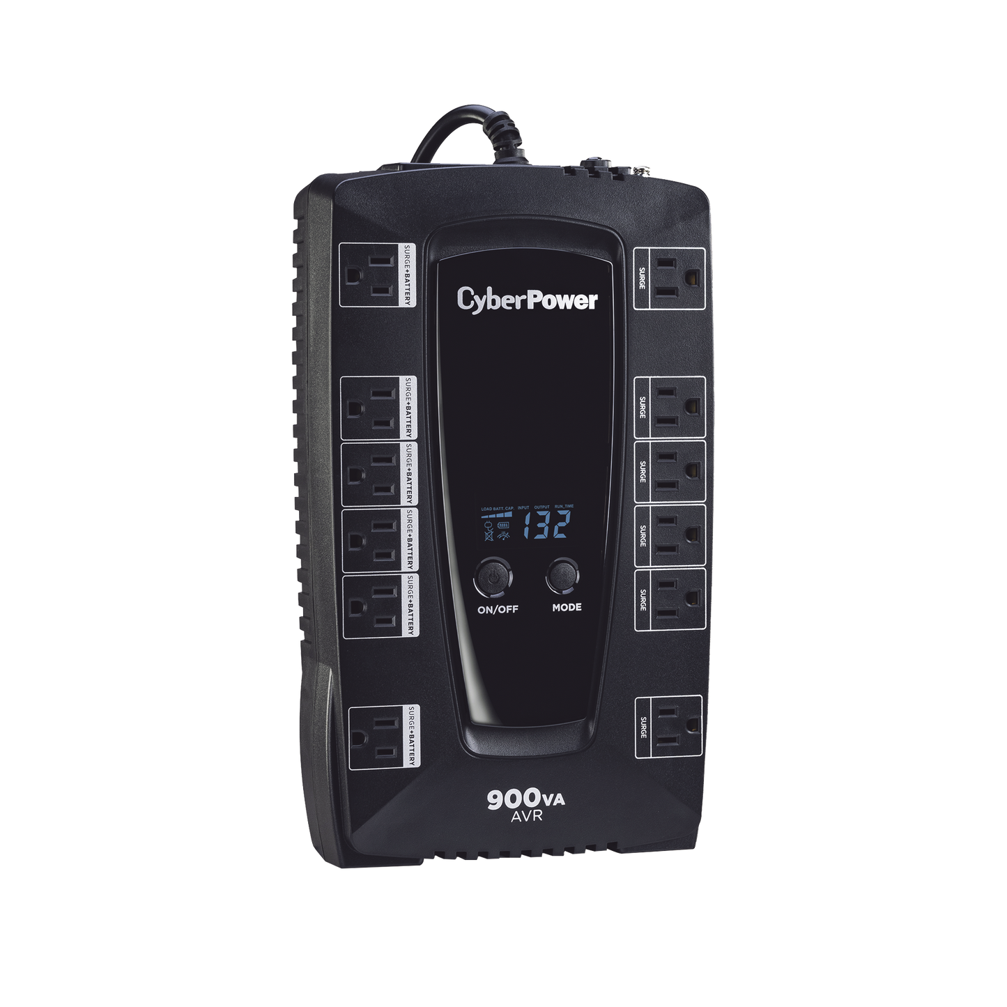 No Break Cyberpower (avrg900lcd) 900va /480w, Interactivo, Torre ,12 × Nema 5-15r, 6 Respaldo Y 6 SupresiÓn, 3 AÑos De GarantÍa, Incluyendo BaterÍa..