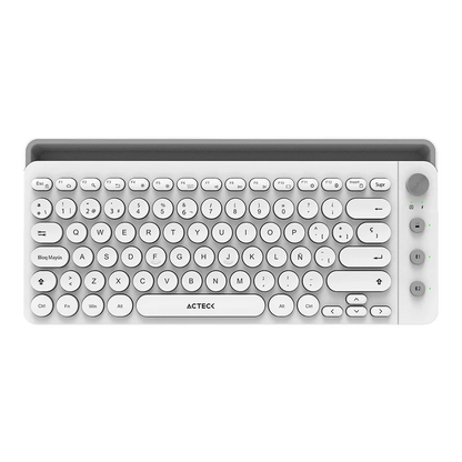 Teclado Acteck Uny Comp Ti685 / Inalambrico / Dual / Multidispositivo / Tkl / EspaÑol / 88 Teclas / Blanco  / Ac-934190