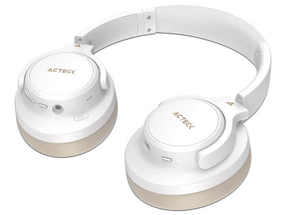 Audifonos Acteck Hype Epic Hp750 / Diadema / Inalambricos / Dual Bt -aux 3.5 Mm / Bateria 75 Hrs / Microfono Omnidireccional / Cancelacion De Ruido / Bocinas 40 Mm 20 Hz A 20 Khz / Blanco / Ac-940863