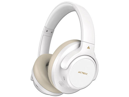 Audifonos Acteck Hype Epic Hp750 / Diadema / Inalambricos / Dual Bt -aux 3.5 Mm / Bateria 75 Hrs / Microfono Omnidireccional / Cancelacion De Ruido / Bocinas 40 Mm 20 Hz A 20 Khz / Blanco / Ac-940863