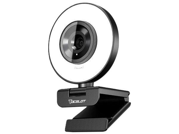 Camara Web Ocelot Gaming Iris-w1 / Full Hd / 60fps / Aro De Luz 3 Tonalidades / Usb / Color Negro