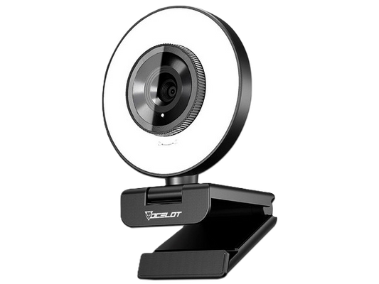 Camara Web Ocelot Gaming Iris-w1 / Full Hd / 60fps / Aro De Luz 3 Tonalidades / Usb / Color Negro