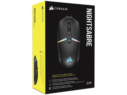 Mouse Corsair Nightsabre / Gaming / Inalambrico / Rgb / Led / Optico / Color Negro / 26,000 Dpi / Color Negro / Gaming / (ch-931b011-na)