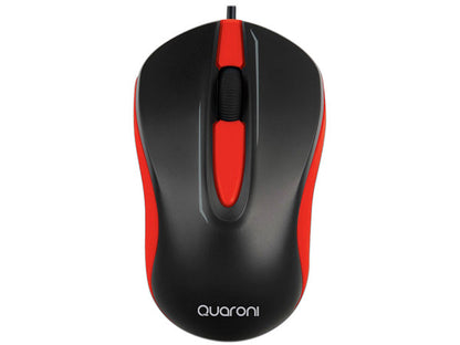 Mouse Optico Quaroni Alámbrico Color Rojo 1200 Dpi