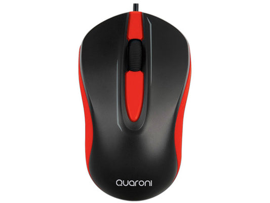 Mouse Optico Quaroni Alámbrico Color Rojo 1200 Dpi