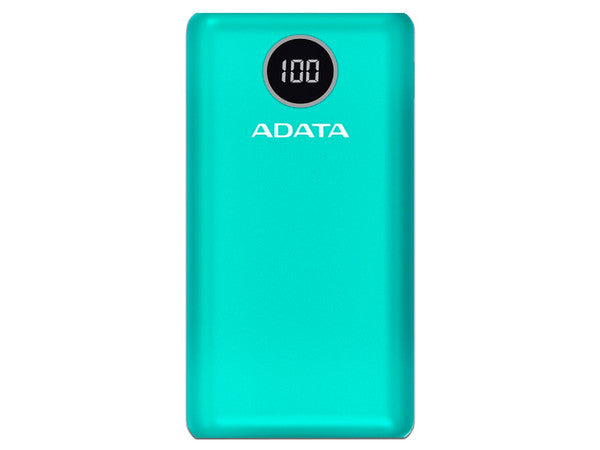 Bateria De Respaldo Adata Power Bank P20000qcd 20000mah/2 Usb A/ 1 Usb C/indicador De Carga Digital Color Verde (ap20000qcd-dgt-cgn)