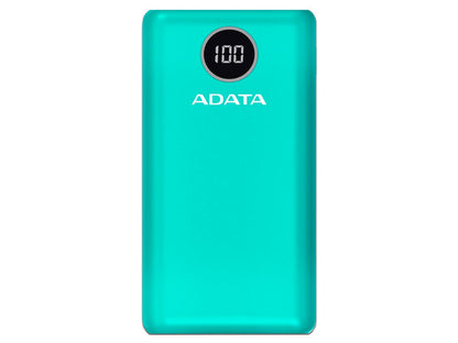 Bateria De Respaldo Adata Power Bank P20000qcd 20000mah/2 Usb A/ 1 Usb C/indicador De Carga Digital Color Verde (ap20000qcd-dgt-cgn)