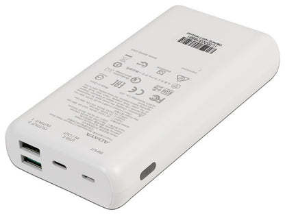 Bateria De Respaldo Adata Power Bank P20000qcd 20000mah/2 Usb A/ 1 Usb C/indicador De Carga Digital Color Blanco (ap20000qcd-dgt-cwh)