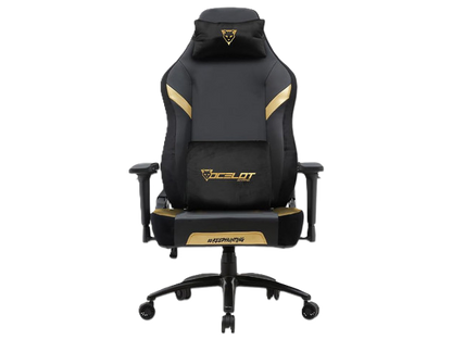 Silla Ocelot Gaming Os-king / Vinipiel Y Terciopelo / Base Metalica Ajustable / Descansabrazos 5d / Piston Clase 4 / Reclinable 90-155 Grados / Hasta 150kg / Cojines Lumbar Y Cervical / Color Negro Co