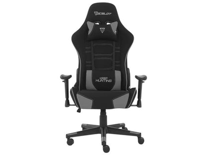 Silla Ocelot Gaming Ost-black Mist / Tela Automotriz / Base Nylon Ajustable / Descansabrazos 1d / Piston Clase 4 / Reclinable 90-155 Grados / Hasta 150kg / Cojines Lumbar Y Cervical / Color Negro Con
