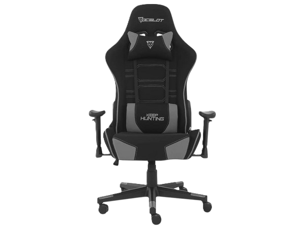 Silla Ocelot Gaming Ost-black Mist / Tela Automotriz / Base Nylon Ajustable / Descansabrazos 1d / Piston Clase 4 / Reclinable 90-155 Grados / Hasta 150kg / Cojines Lumbar Y Cervical / Color Negro Con