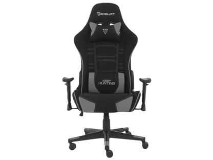 Silla Ocelot Gaming Ost-black Mist / Tela Automotriz / Base Nylon Ajustable / Descansabrazos 1d / Piston Clase 4 / Reclinable 90-155 Grados / Hasta 150kg / Cojines Lumbar Y Cervical / Color Negro Con