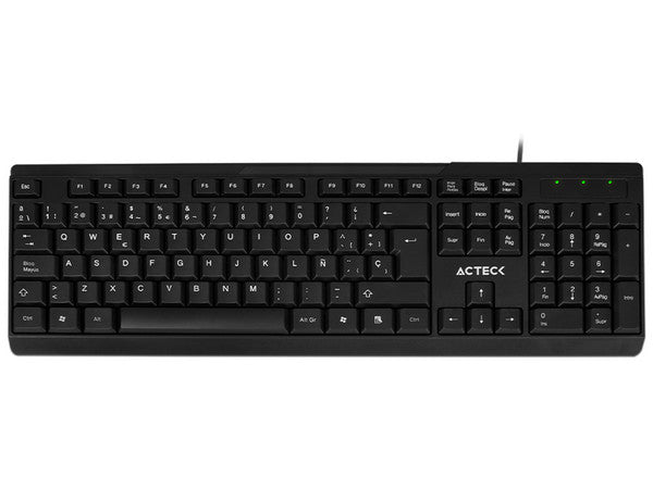Teclado Acteck Inspire Ta210 / Alambrico Usb / EspaÑol / 105 Teclas / Windows / Membrana / Negro / Ac-928946