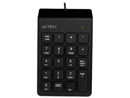 Teclado Acteck Inspire Tn220 / Numerico / Alambrico Usb / 19 Teclas / Negro / Ac-932622