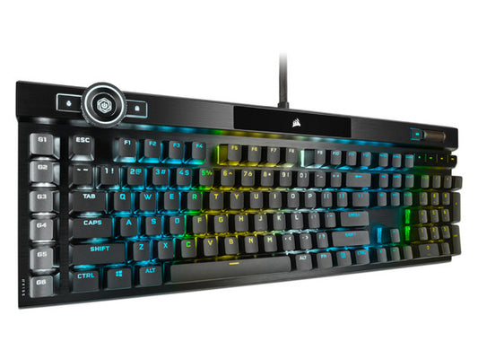 Teclado Corsair K100 Rgb/ Óptico-mecÁnico/ Led Rgb Retroiluminado /corsair Opx/negro/teclas Pbt Negras/ (ch-912a01a-na)