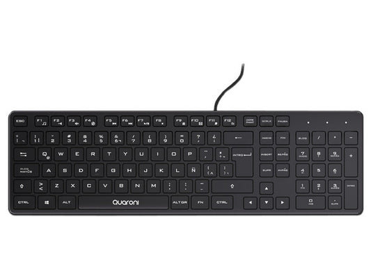 Teclado Alambrico Quaroni Usb 104 Teclas Color Negro