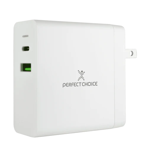 Adaptador Cargador De Corriente De 65w Puertos Usb-a/usb-c Perfect Choice - Blanco