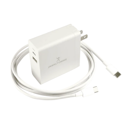 Adaptador Cargador De Corriente De 65w Puertos Usb-a/usb-c Perfect Choice - Blanco
