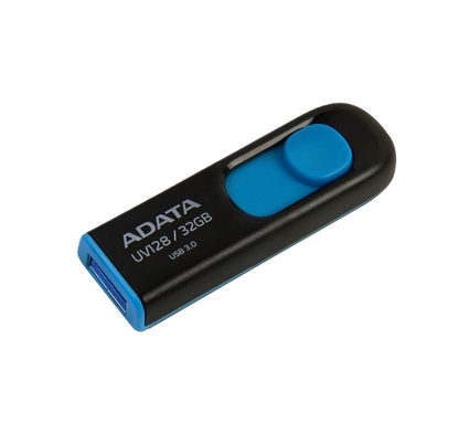 Memoria Adata 32gb Usb 3.2 Uv128 Retractil Negro-azul (auv128-32g-rbe)