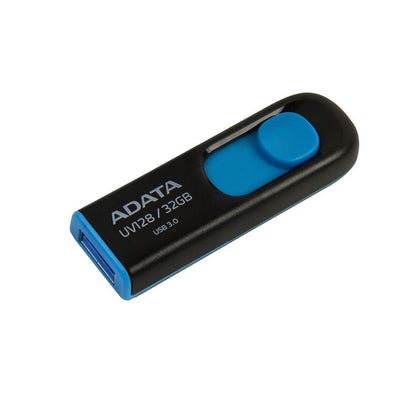 Memoria Adata 32gb Usb 3.2 Uv128 Retractil Negro-azul (auv128-32g-rbe)