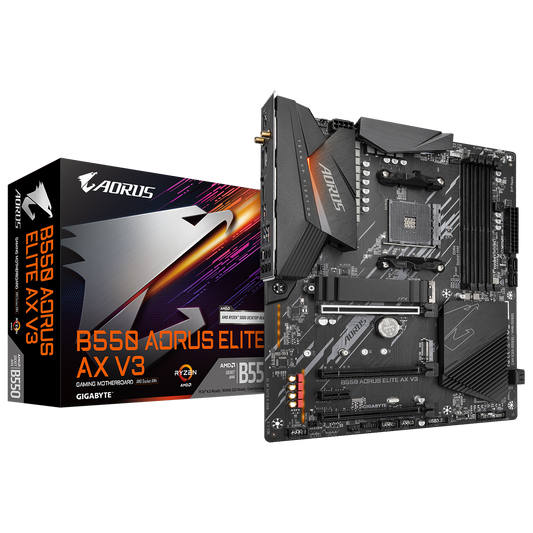 Tarjeta Madre Gigabyte B550 A Elite Ax V3 / Amd Am4 B550 / 4 X Ddr4 / Wifi 6 / Bt 5.3 / Pcie 4.0 / Atx / Gaming