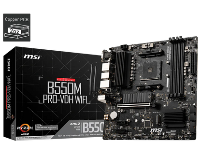 Mb Msi B550 Amd S-am4 3a Gen/4xdrr4 3200mhz/pcie 4.0/hdmi/dvi/4xusb 3.2/m.2/wifi-ac/bluetooth 4.2/ Micro Atx/gama Media