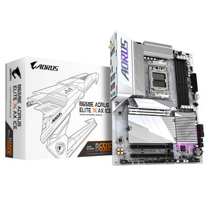 Tarjeta Madre Gigabyte B650e A Elite X Ice / Socket Am5 Amd / Ddr5 8000 Mt/s / Wifi6 / Bt 5.3 / Atx