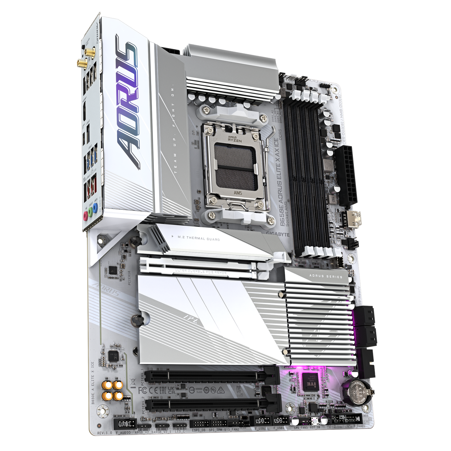 Tarjeta Madre Gigabyte B650e A Elite X Ice / Socket Am5 Amd / Ddr5 8000 Mt/s / Wifi6 / Bt 5.3 / Atx