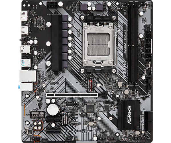 Mb Asrock B650m-h/m.2+/am5 Ryzen Series 9000, 8000 Y 7000/ddr5 6400 Mhz/ Pcie Gen5(m.2)/2 Pcie 4.0x16/1 Pcie 3.0x1/amd Rdna/1 Blazing M.2/1 Hyper M.2/6 Usb 3.2/1 Usb C Trasero/