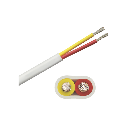 Rollo de cable plano grado marino calibre 12, de 2 conductores (rojo y amarillo) de 100 pies (30.48 m).