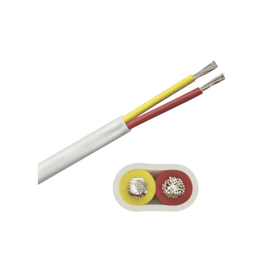 Rollo de cable plano grado marino calibre 12, de 2 conductores (rojo y amarillo) de 250 pies (76.2m).