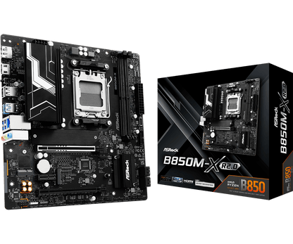 Mb Asrock B850m-x R2.0/am5 Ryzen Series 9000, 8000 Y 7000/ddr5 8200 Mhz/ Pcie Gen5(m.2)/1 Pcie 4.0x16/1 Pcie 3.0x1/amd Rdna/1 Blazing M.2/1 Hyper M.2/8 Usb 3.2/2 Usb C Trasero Y Frontal/5 Usb 2.0