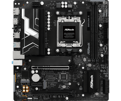 Mb Asrock B850m-x R2.0/am5 Ryzen Series 9000, 8000 Y 7000/ddr5 8200 Mhz/ Pcie Gen5(m.2)/1 Pcie 4.0x16/1 Pcie 3.0x1/amd Rdna/1 Blazing M.2/1 Hyper M.2/8 Usb 3.2/2 Usb C Trasero Y Frontal/5 Usb 2.0