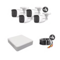 (micrÓfono Integrado) Kit Turbohd 1080p Lite / Dvr 4 Canales / Audio Por Coaxitron / 4 Cámaras Bala De Metal Con Micrófono Integrado