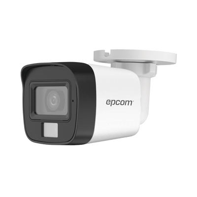 [Dual Light + ColorVu] Bala TurboHD 2 Megapíxel (1080p)  / Gran Angular 101° / Lente 2.8 mm / 30 mts IR EXIR / 20 mts Luz Blanca / Exterior IP67 / 4 Tecnologías / Micrófono Integrado