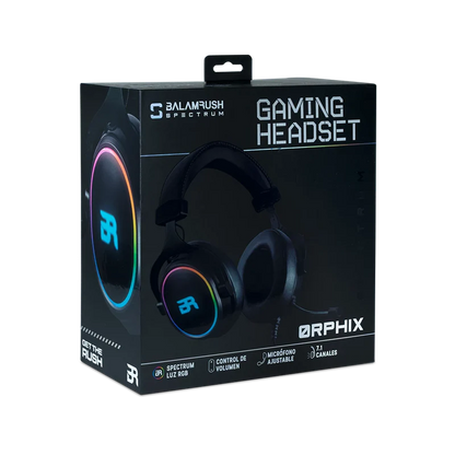 Audifonos Gamer Balam Rush Orphix Hs980 / Diadema Usb / Rgb / Inmersivos / Sonido Envolvente 7.1 / Microfono Flexible / Negro / Br-922982