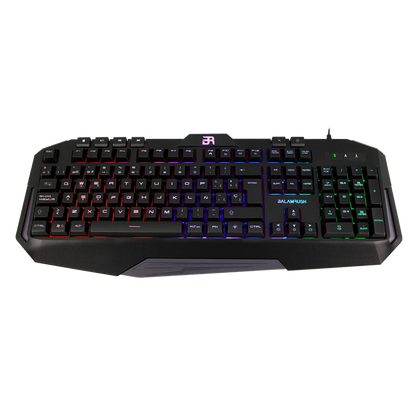Teclado Gamer Balam Rush Gunfire Kg330 / Alambrico Usb / Iluminacion Led / Multimedia / EspaÑol / 117 Teclas / Negro / Br-929639