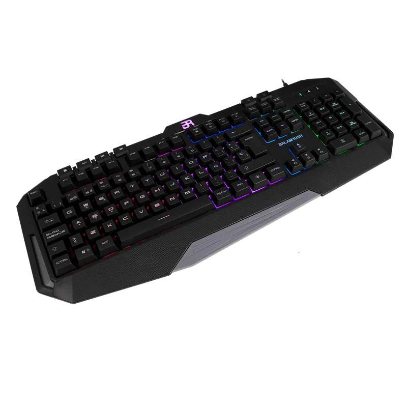 Teclado Gamer Balam Rush Gunfire Kg330 / Alambrico Usb / Iluminacion Led / Multimedia / EspaÑol / 117 Teclas / Negro / Br-929639