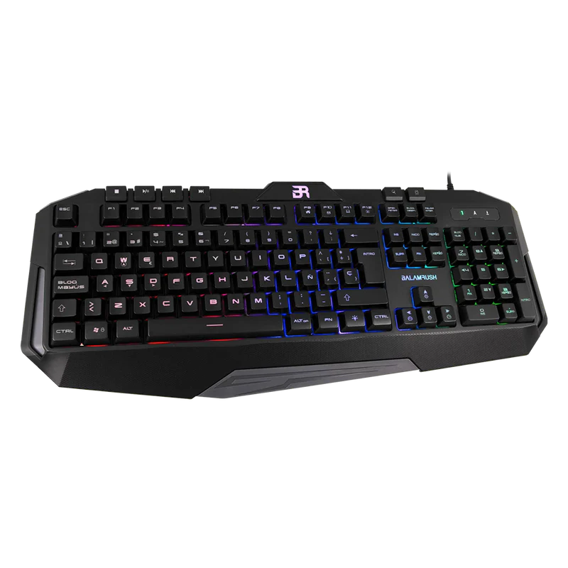 Teclado Gamer Balam Rush Gunfire Kg330 / Alambrico Usb / Iluminacion Led / Multimedia / EspaÑol / 117 Teclas / Negro / Br-929639