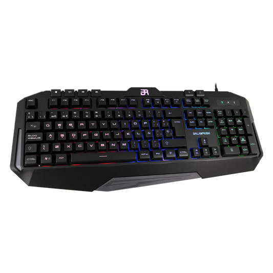 Teclado Gamer Balam Rush Gunfire Kg330 / Alambrico Usb / Iluminacion Led / Multimedia / EspaÑol / 117 Teclas / Negro / Br-929639