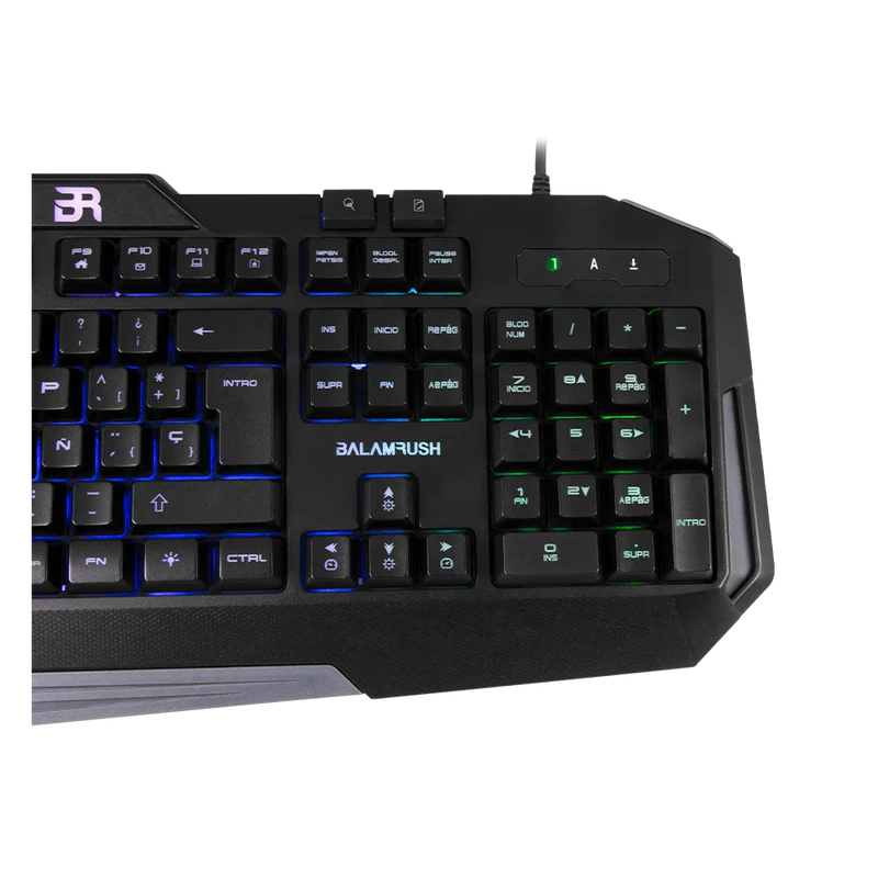 Teclado Gamer Balam Rush Gunfire Kg330 / Alambrico Usb / Iluminacion Led / Multimedia / EspaÑol / 117 Teclas / Negro / Br-929639