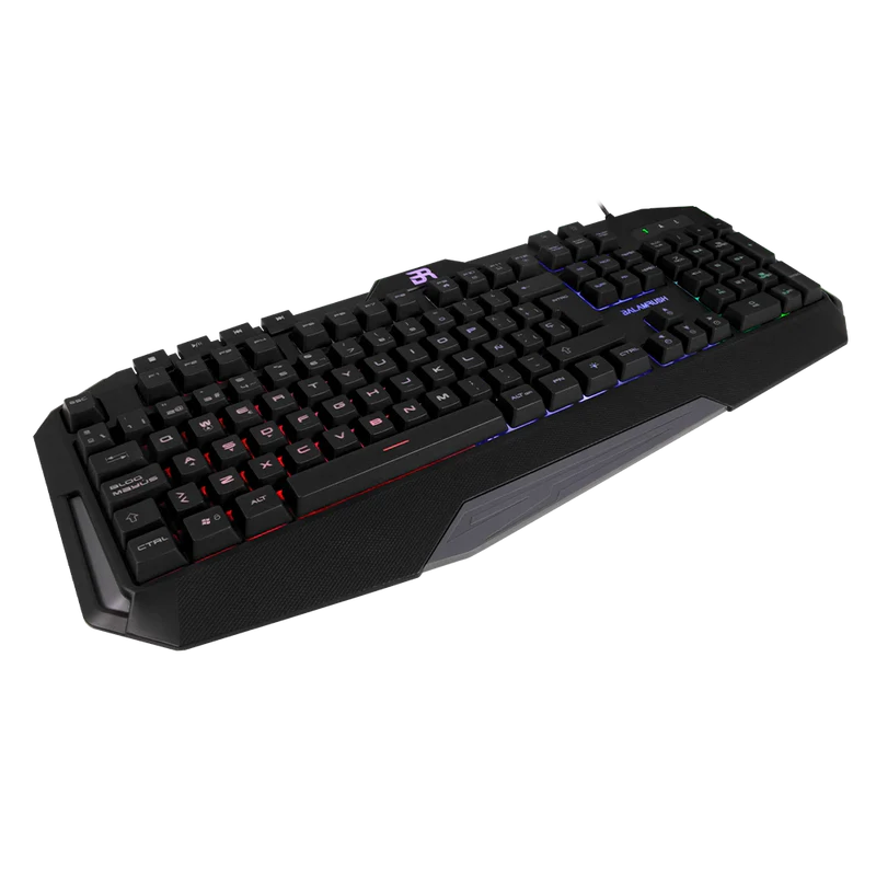 Teclado Gamer Balam Rush Gunfire Kg330 / Alambrico Usb / Iluminacion Led / Multimedia / EspaÑol / 117 Teclas / Negro / Br-929639