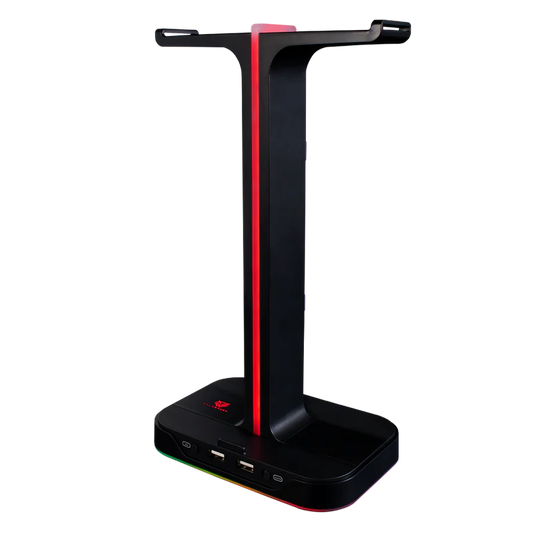 Base Gamer Balam Rush Atlas Hr760 / Soporte Para Diadema / Iluminacion Rgb / 2x Usb A / Negro / Br-931502