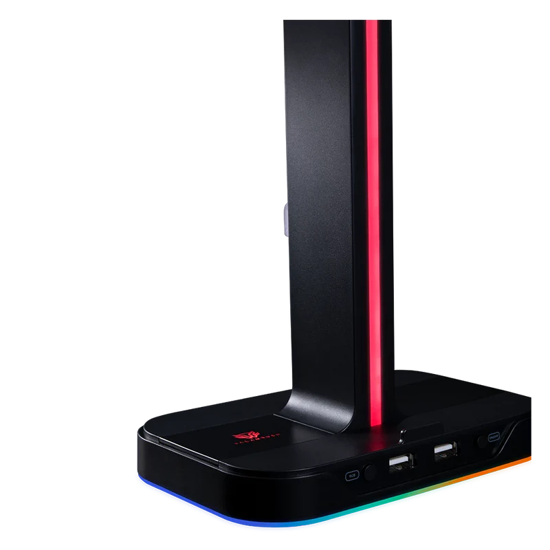 Base Gamer Balam Rush Atlas Hr760 / Soporte Para Diadema / Iluminacion Rgb / 2x Usb A / Negro / Br-931502
