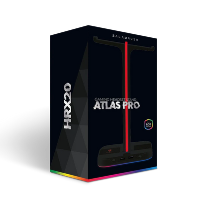 Base Gamer Balam Rush Atlas Hr760 / Soporte Para Diadema / Iluminacion Rgb / 2x Usb A / Negro / Br-931502