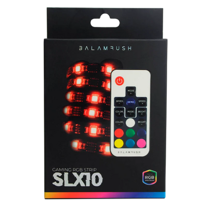 Tira Led Gamer Balam Rush Gaming Rbg Strip Slx10 / 328 Modos Rgb / Cobertura Sellada / Control Remoto / 80 Cm / 20 Colores / 8 Rangos De Velocidad / Adhesivo / Ip65 / Conexion Usb / Br-931564