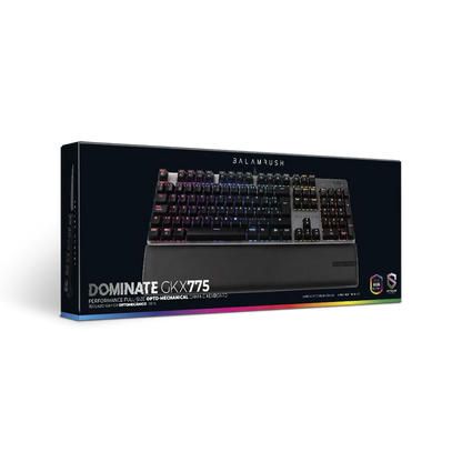 Teclado Gamer Balam Rush Dominate Gkx775 / Alambrico Optomecanico / Rgb / Antighosting / ReposamuÑecas / Programable / Multimedia / Win -linux -mac -xbox One -ps4 / 117 Teclas / Negro / Br-932691